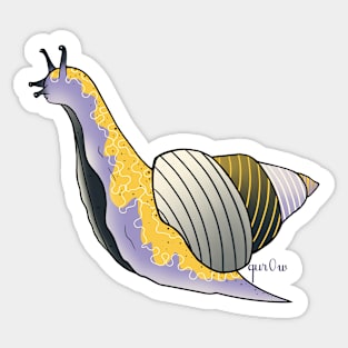 Nonbinary Pride Snail Sticker